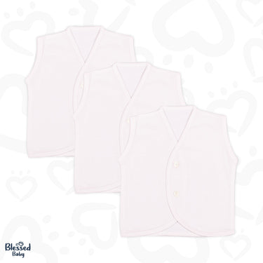 Front Open Vest For Baby (Pack Of 3) | Sleeveless